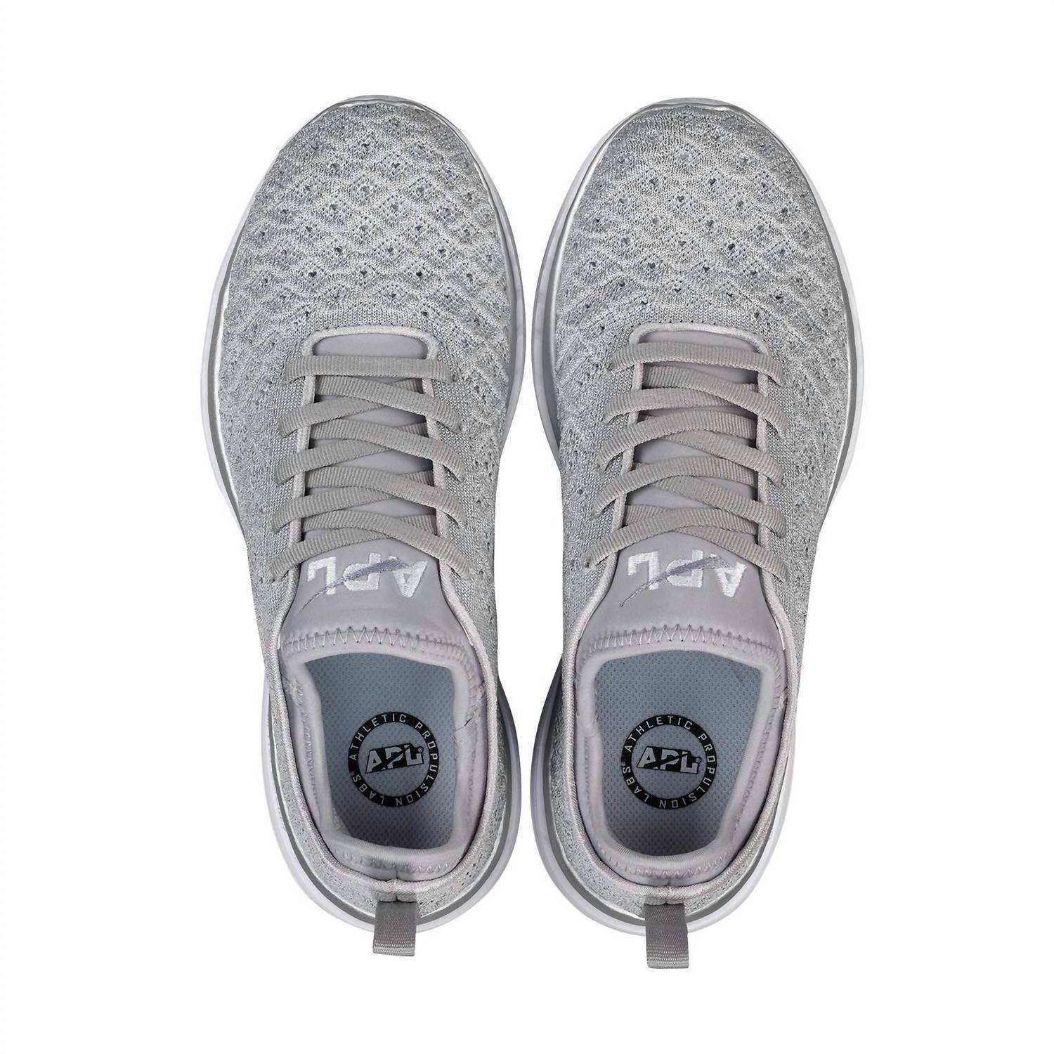New Apl Men's Techloom Phantom Sneakers In Metallic Silver/Grey Glow/White